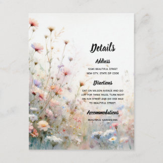 Boho-Wasserfarbe-Wildblumen-Blumenpersonalisation Begleitkarte