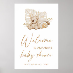Boho-Wasserfarben-Baby-Party-Empfang Poster