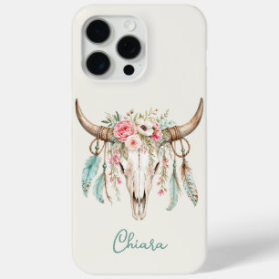 Boho-Wasserfarben-Blumen-Kuh-Schädel Case-Mate iPhone Hülle