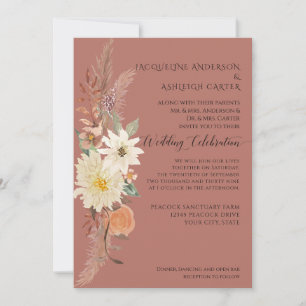 BOHO Wasserfarben Blumenkorb Pampas Grass Fall Ele Einladung