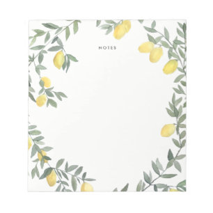 Boho-Wasserfarben-Limonenkranz Notizblock