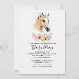 Boho-Wasserfarben-Pferd Kentucky Derby-Party-Einla Einladung