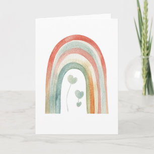 Boho-Wasserfarben-Regenbogen Karte