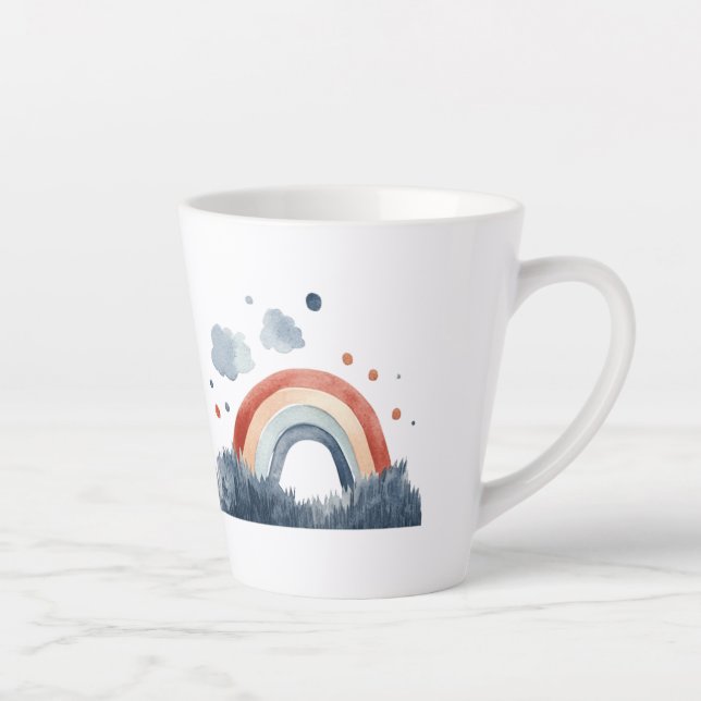 Boho-Wasserfarben-Regenbogen Milchtasse (Rechts)