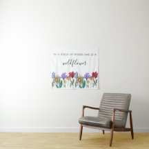 Boho-Wasserfarben-Wildblumen „Auf einem Feld volle