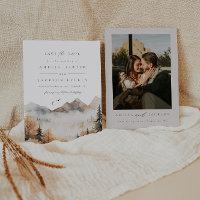 Boho Wasserfarbenberge Hochzeit rettet das Datum