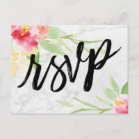Boho Wasserfarbenfloral auf subtilen grauen Marmor