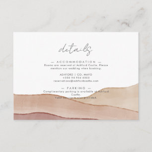 Boho Watercolor Abstrakt Angaben zur Hochzeit Begleitkarte