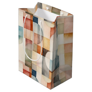 Boho Watercolor Abstrakt Art Mittlere Geschenktüte