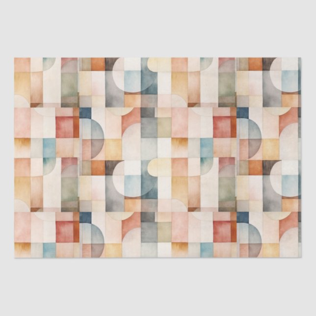 Boho Watercolor Abstrakt Art Seidenpapier (Vorderseite)