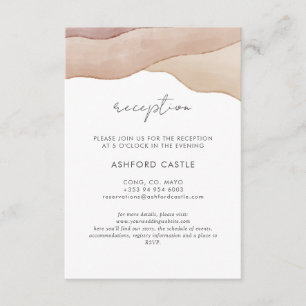 Boho Watercolor Abstrakt Hochzeitsempfang Begleitkarte