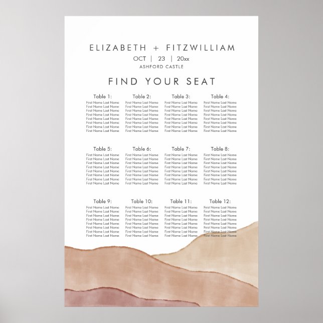 Boho Watercolor Abstrakt | Plakatkarton Poster (Vorne)