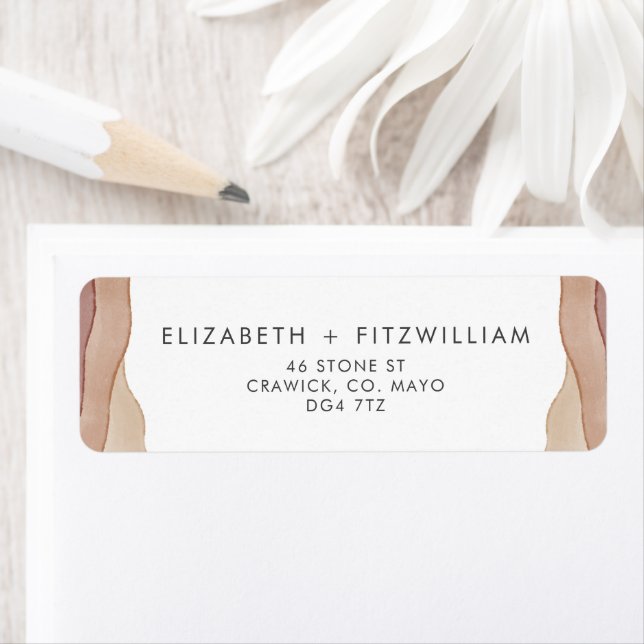 Boho Watercolor Abstrakt 𝄅 Rücksendeadresse (Insitu)