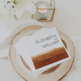 Boho Watercolor Abstrakt Wüstenhochzeit Serviette