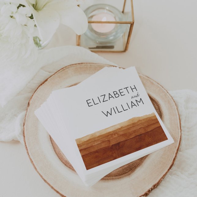 Boho Watercolor Abstrakt Wüstenhochzeit Serviette (Von Creator hochgeladen)