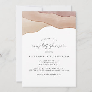 Boho Watercolor Abstrakte Paare Dusche Einladung