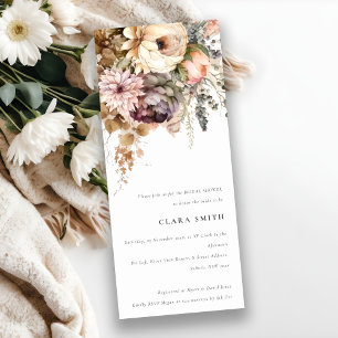 Boho Watercolor Autumn Floral Bunch Brautparty Einladung