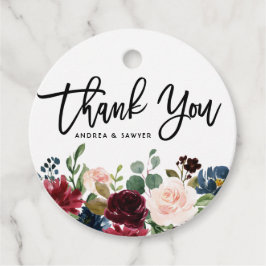 Boho Watercolor Autumn Floral Garland Vielen Dank Geschenkanhänger