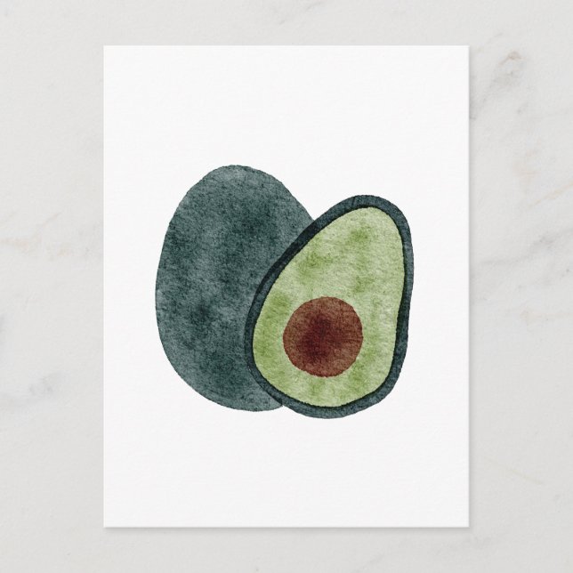Boho Watercolor Avocado Post Card Postkarte (Vorderseite)