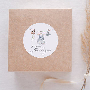 Boho Watercolor Baby Clothes Boy Babydusche Runder Aufkleber