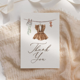 Boho Watercolor Baby Clothes Girl Babydusche Dankeskarte