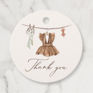Boho Watercolor Baby Clothes Girl Babydusche Geschenkanhänger