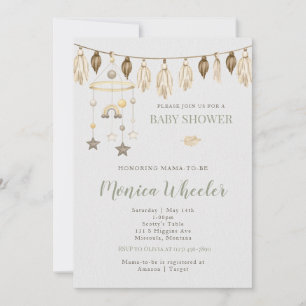 Boho Watercolor Baby Shower Einladung