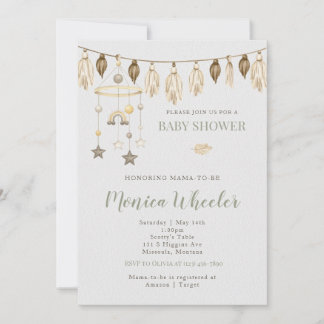 Boho Watercolor Baby Shower Einladung