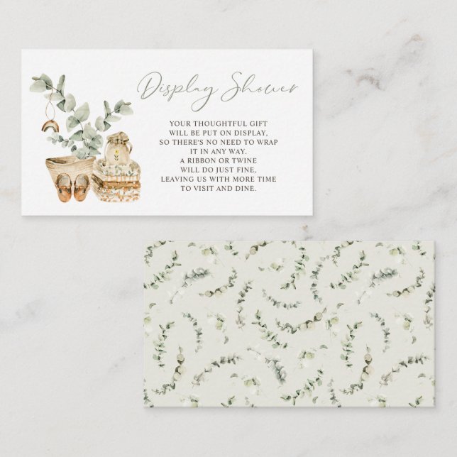 Boho Watercolor Baby Shower Gifts Display Shower Begleitkarte (Vorne/Hinten)