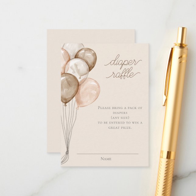 Boho Watercolor Babydusche Windelwanne Begleitkarte (Vorderseite/Rückseite Beispiel)