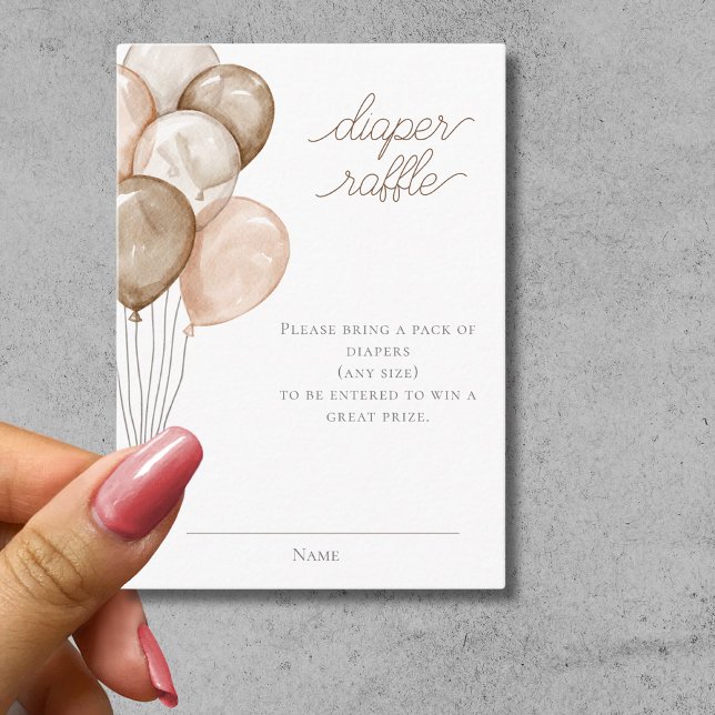 Boho Watercolor Ballon Babydusche Windelwanne Wind Begleitkarte (Von Creator hochgeladen)