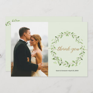 Boho Watercolor-Blätter zerstören Frühjahrsszenari Dankeskarte