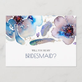 Boho Watercolor-Blume - Werden Sie meine Bridesmai Einladung