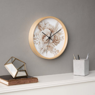 Boho Watercolor Blumenuhr - elegant & zeitlos Uhr