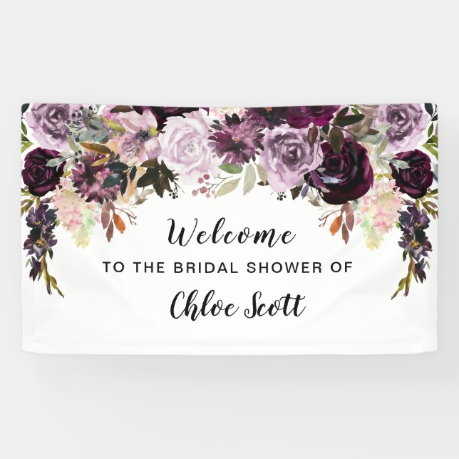 Boho Watercolor Brautparty Begrüßung Banner (Horizontal)