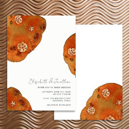 Boho Watercolor Burnt Orange Simple Wedding Einladung