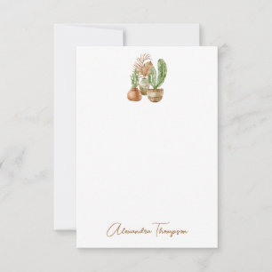 Boho Watercolor Cactus Pampas Pflanze Brautparty Dankeskarte