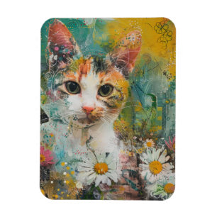 Boho Watercolor Cats - Earthy Feline Art (3) Magnet