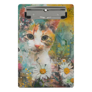 Boho Watercolor Cats - Earthy Feline Art (3) Mini Klemmbrett