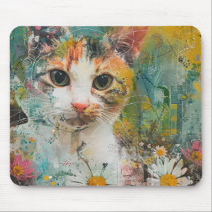 Boho Watercolor Cats - Earthy Feline Art (3) Mousepad