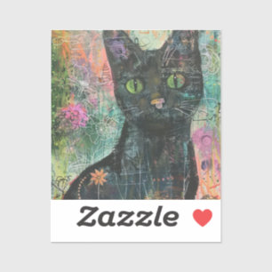 Boho Watercolor Cats - Earthy Feline Art (5) Aufkleber