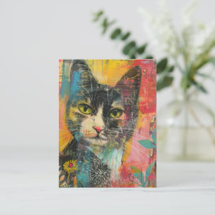 Boho Watercolor Cats - Earthy Feline Art (6) Einladungspostkarte
