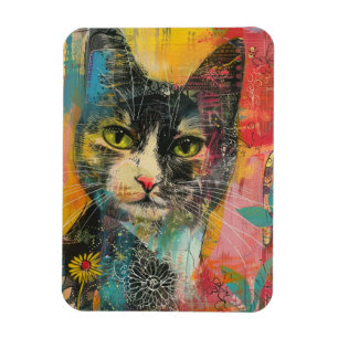 Boho Watercolor Cats - Earthy Feline Art (6) Magnet