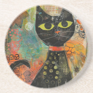 Boho Watercolor Cats - Earthy Feline Art (7) Getränkeuntersetzer