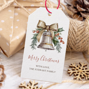 Boho Watercolor Christmas Bell Holiday Geschenkanhänger