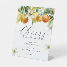 Boho Watercolor Citrus Bridal Shower Bar Menu Sockelschild