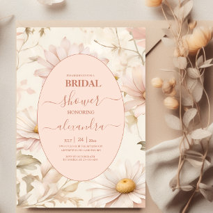 Boho Watercolor Daisy Brautparty Einladung