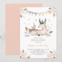 Boho Watercolor Deer Woodland Brautparty