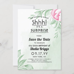 Boho Watercolor Eukalyptus 40. Geburtstag Save The Date