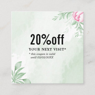 Boho Watercolor Eukalyptus Greenery Rabattkarte
